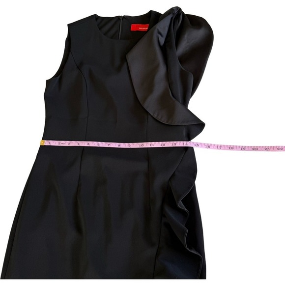 CARMEN MARC VALVO Infusion Black Ruffle Dress Size 2 Prom Elegant Formal Gown - Picture 11 of 16